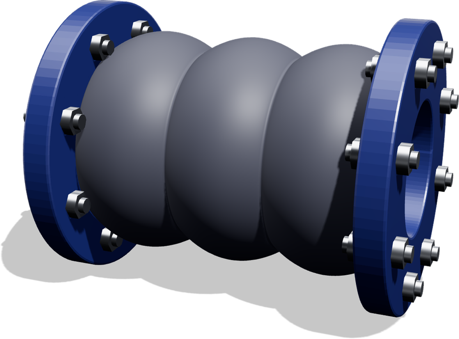 Flanged rubber expansion joint