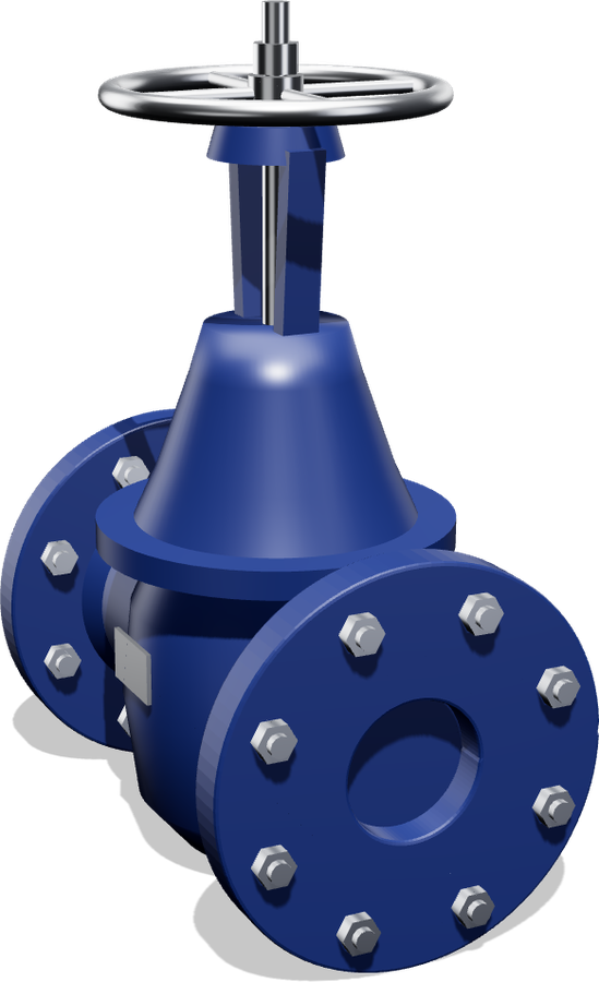 Flanged gate valve